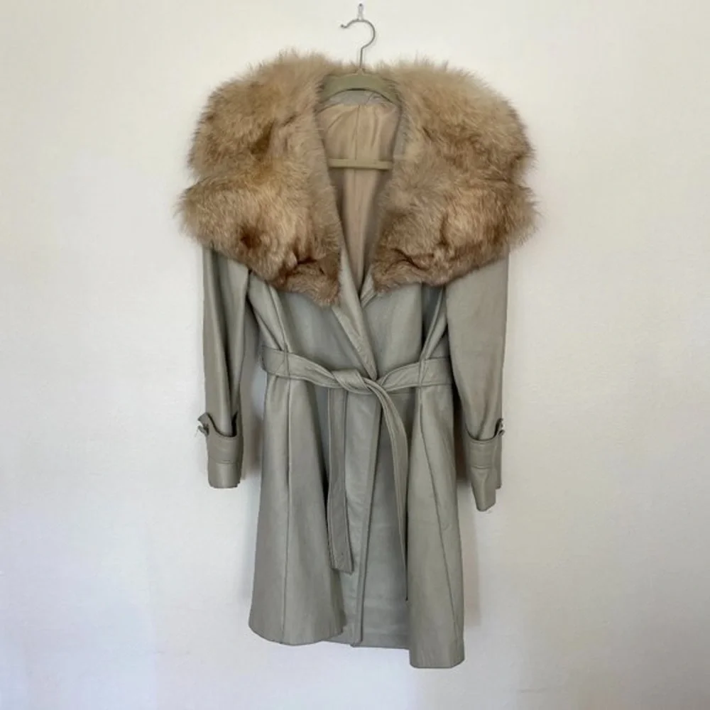 Vintage fur and leather coat - Picture 2 of 12